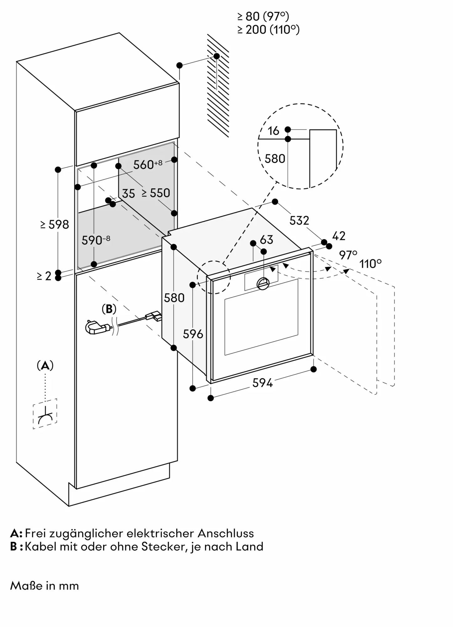 نمای انفجاری فر توکار گگنو (GAGGENAU) مدل GO450120